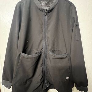 Figs Black Bomber Jacket with Relaxed Fit